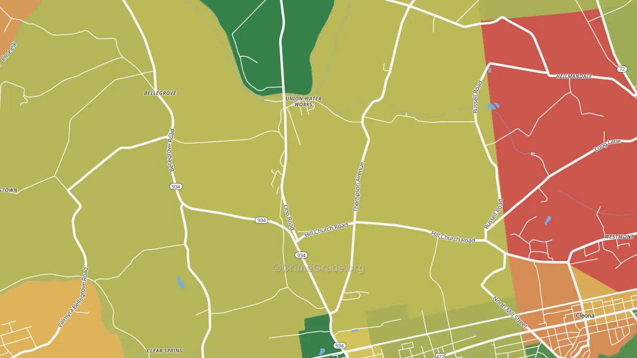 Union Water Works, PA Map of Theft Rates
