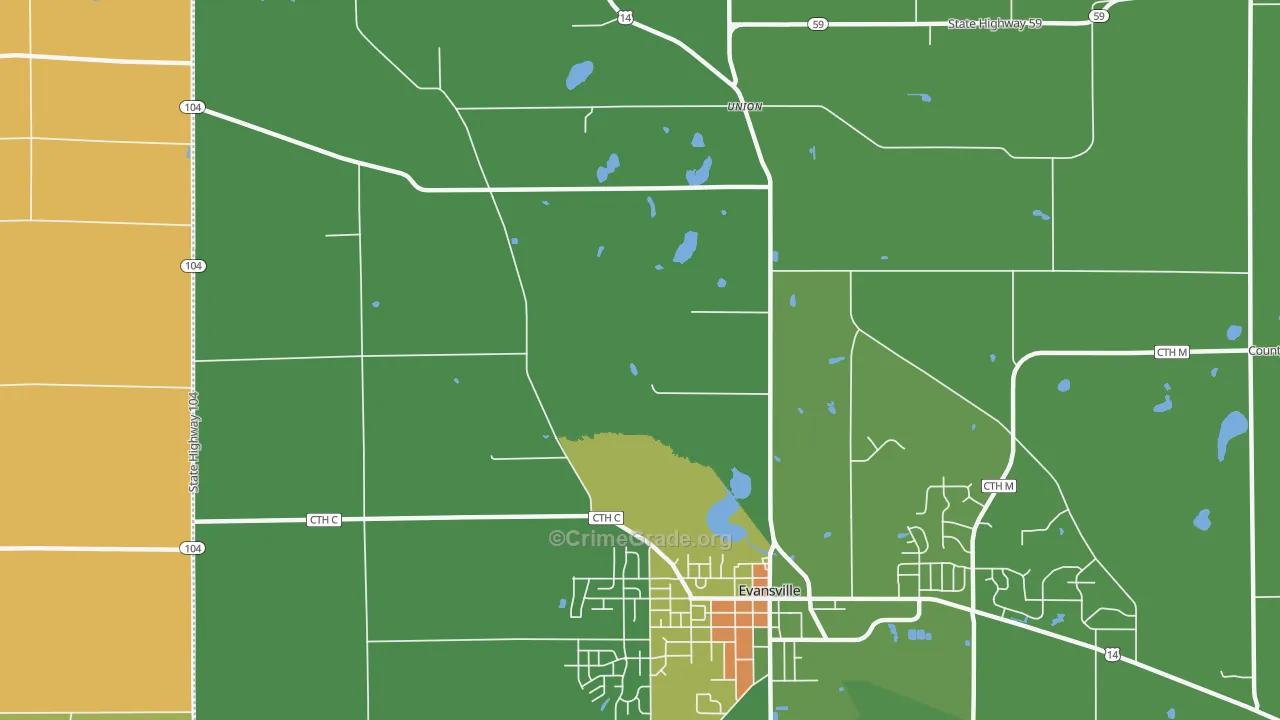 Union, WI Map of Theft Rates