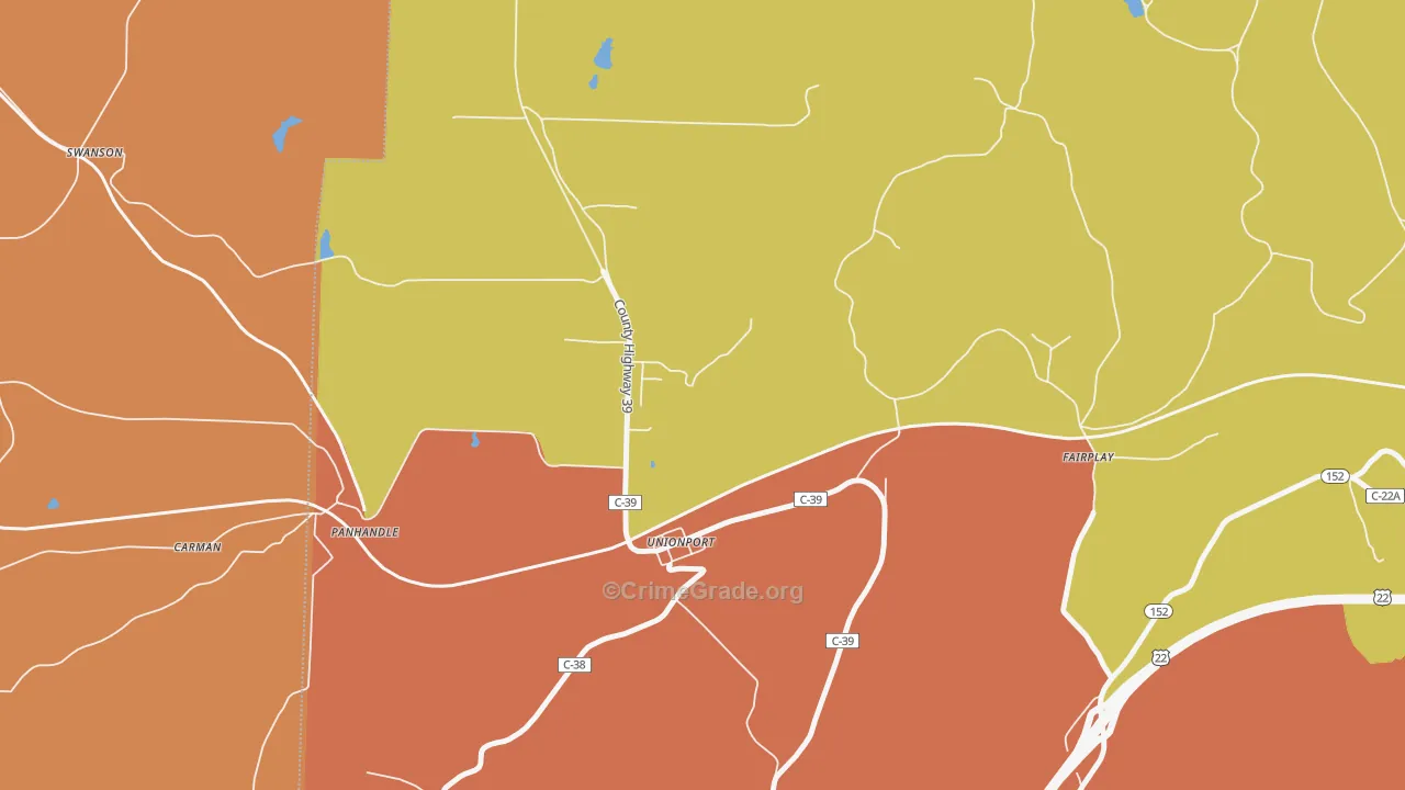 Unionport, OH Map of Theft Rates