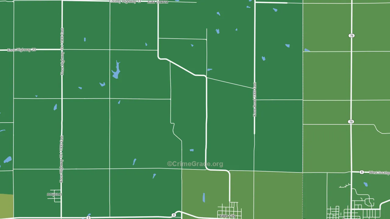 Uniontown, IL Map of Theft Rates