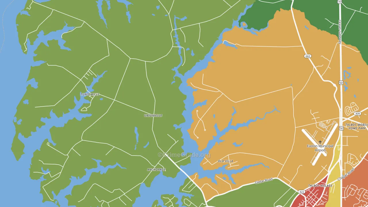 Unionville, MD Map of Theft Rates