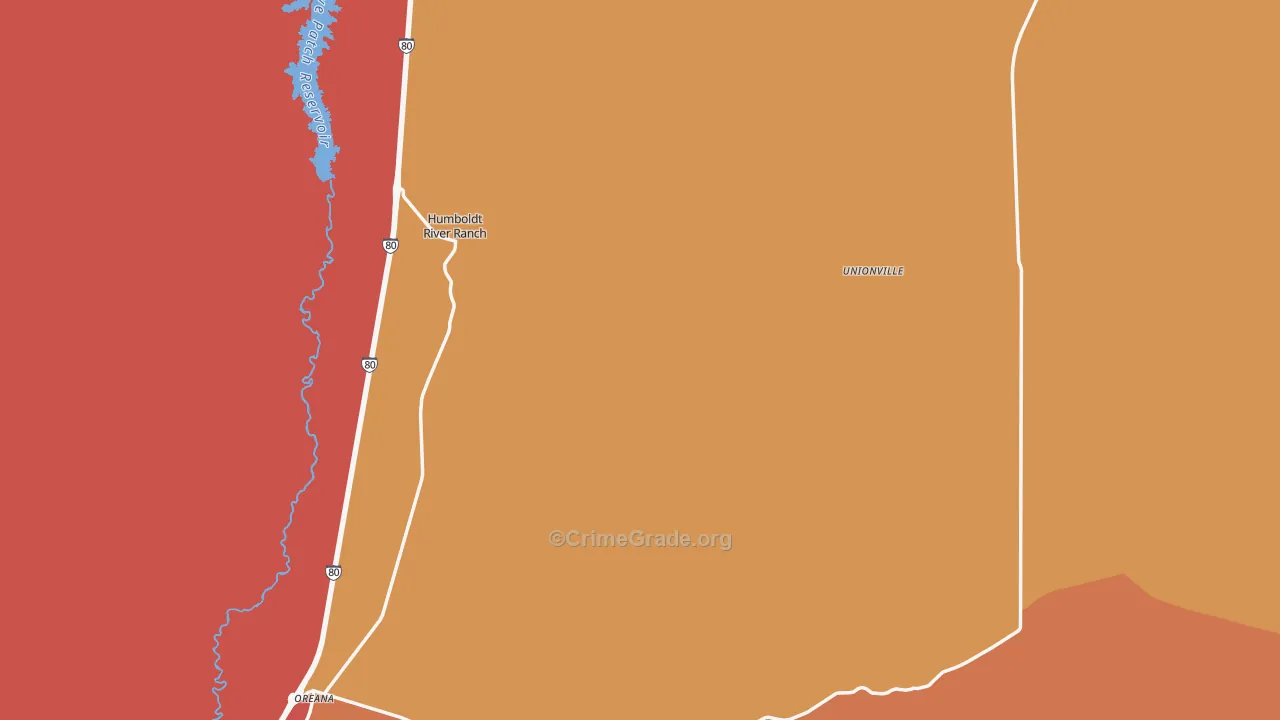 Unionville, NV Map of Theft Rates
