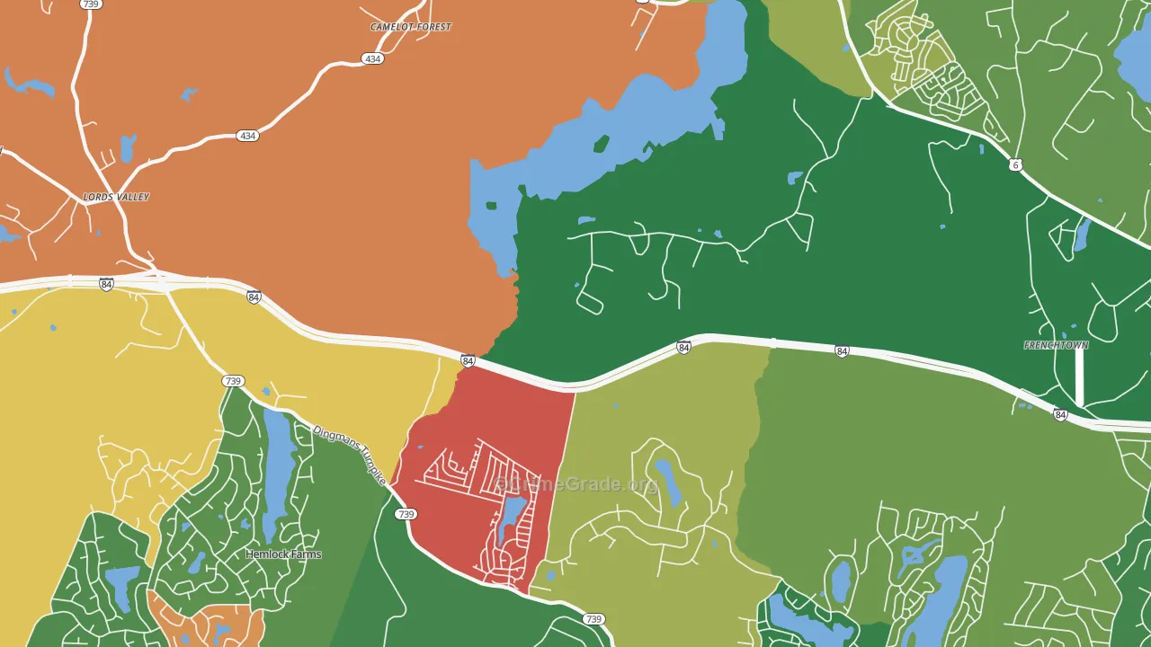 Unity House, PA Map of Theft Rates
