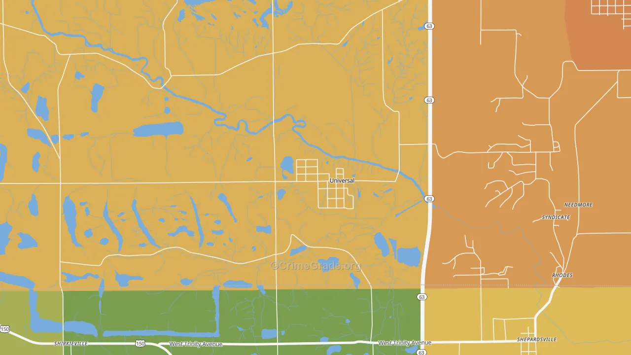 Universal, IN Map of Theft Rates
