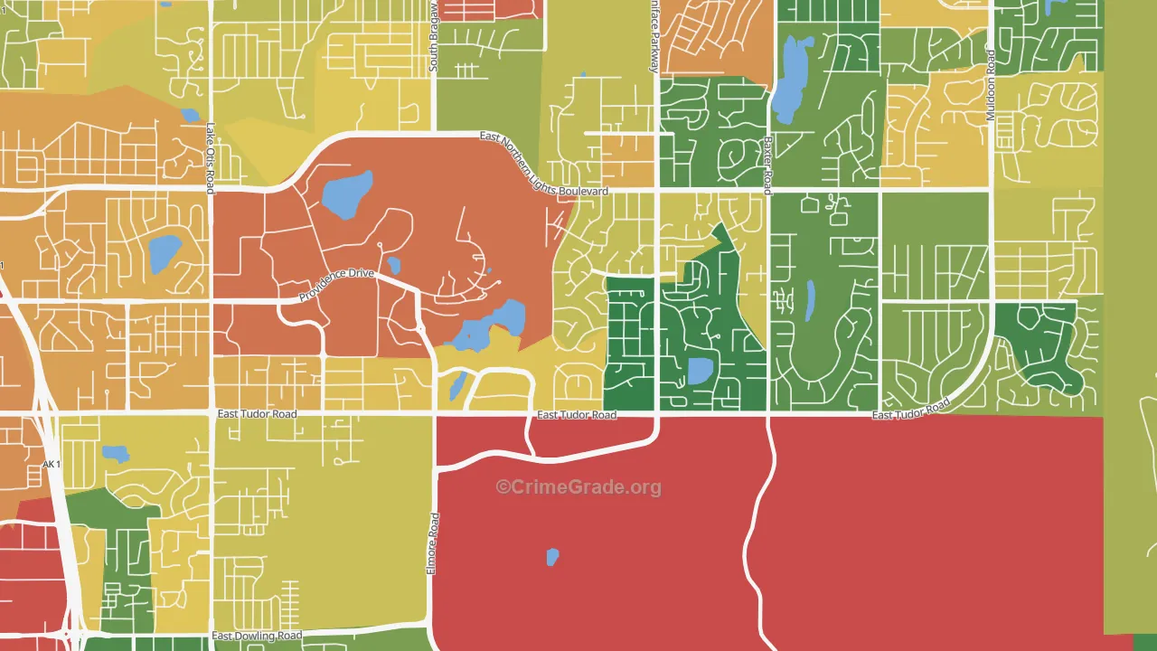 University Area, Anchorage, AK Map of Theft Rates