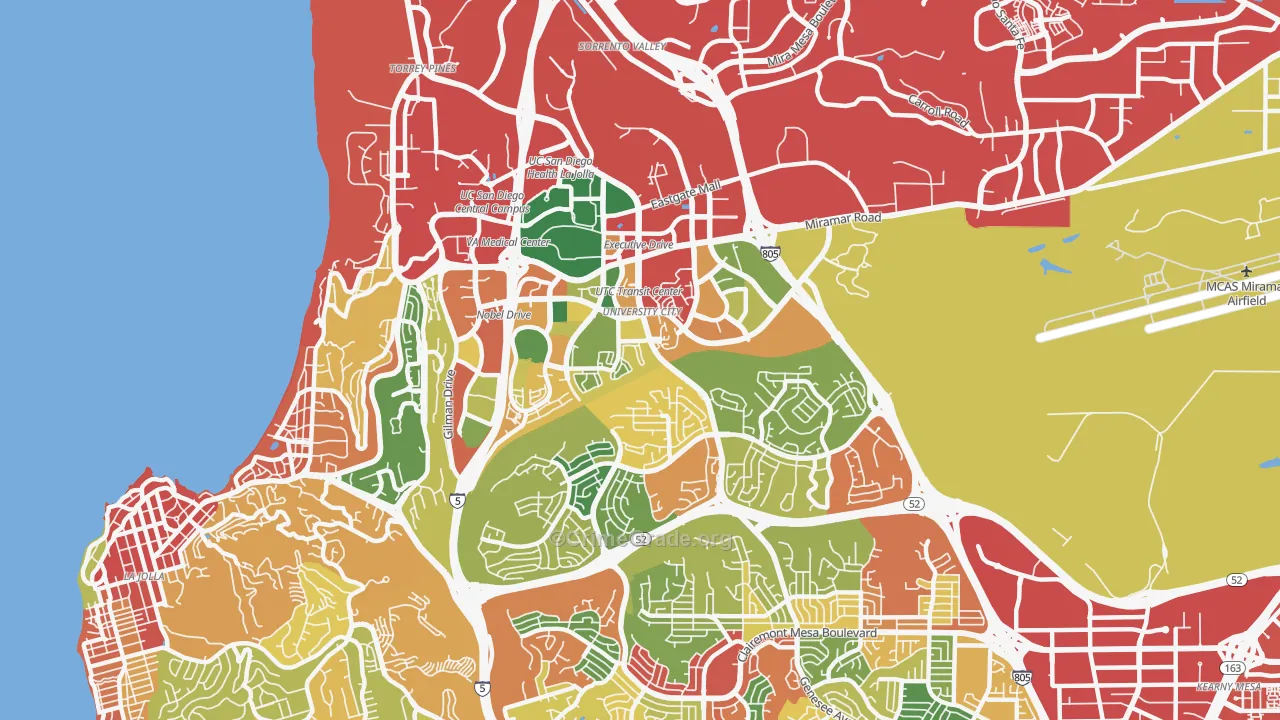University City, San Diego, CA Map of Theft Rates