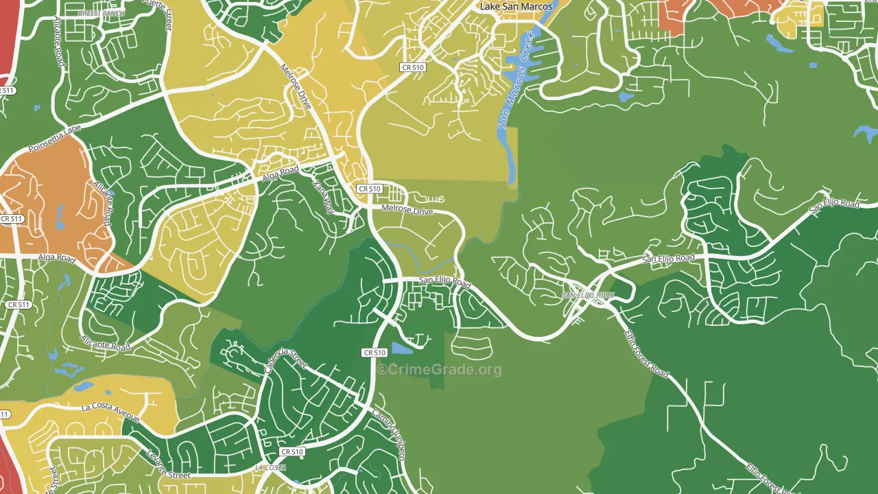 University Commons, San Marcos, CA Map of Theft Rates