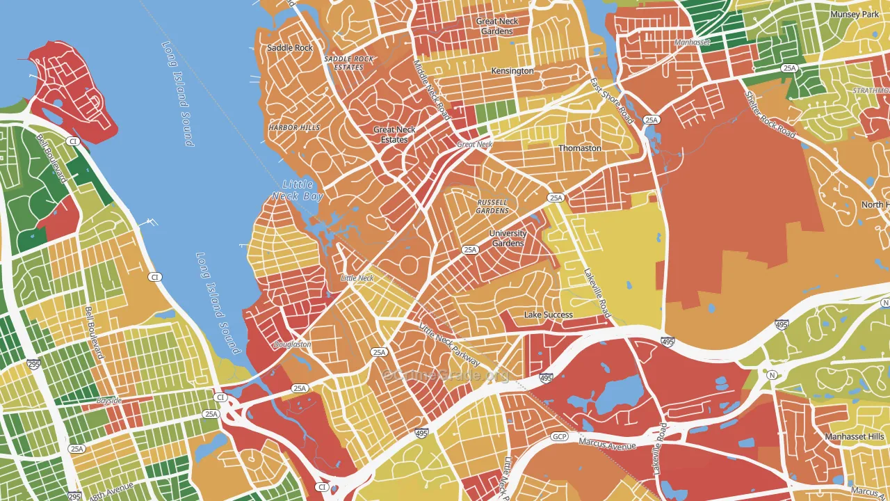 University Gardens, Great Neck, NY Map of Theft Rates