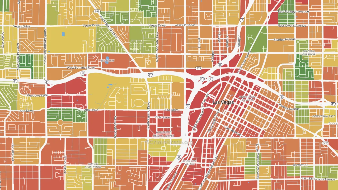University Medical Center, Las Vegas, NV Map of Theft Rates