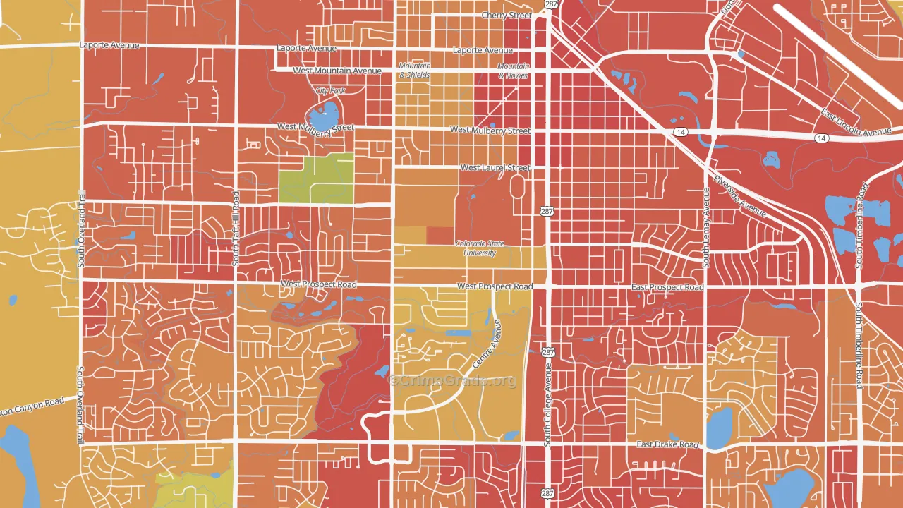 University North, Fort Collins, CO Map of Theft Rates