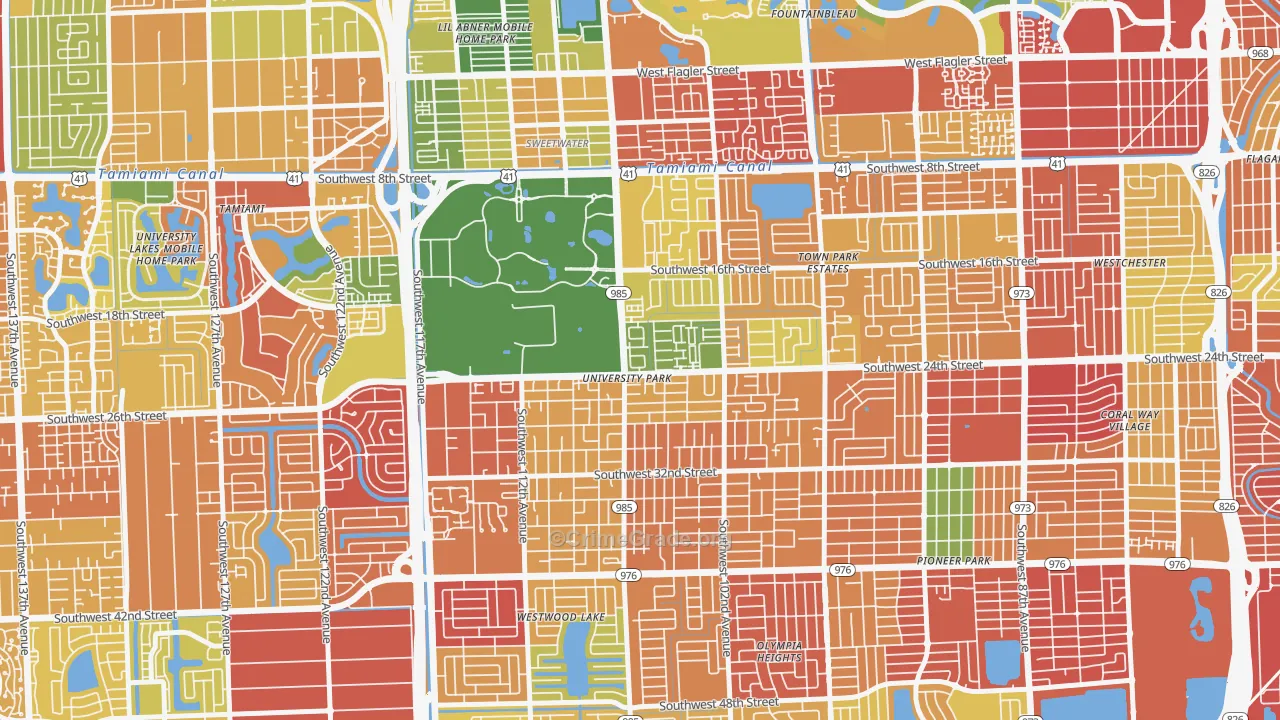 University Park, FL Map of Theft Rates