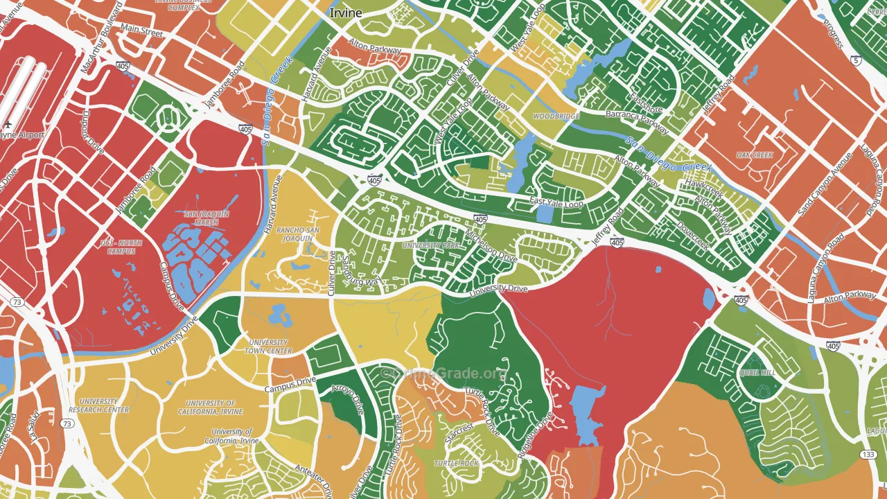 University Park, Irvine, CA Map of Theft Rates