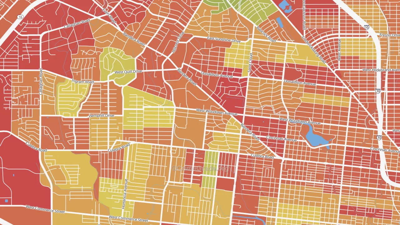 University Park-San Antonio, San Antonio, TX Map of Theft Rates