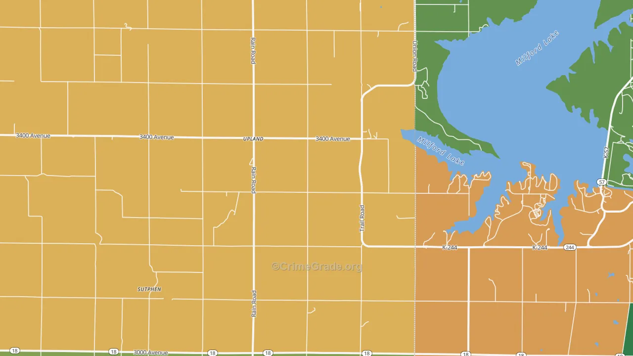 Upland, KS Map of Theft Rates