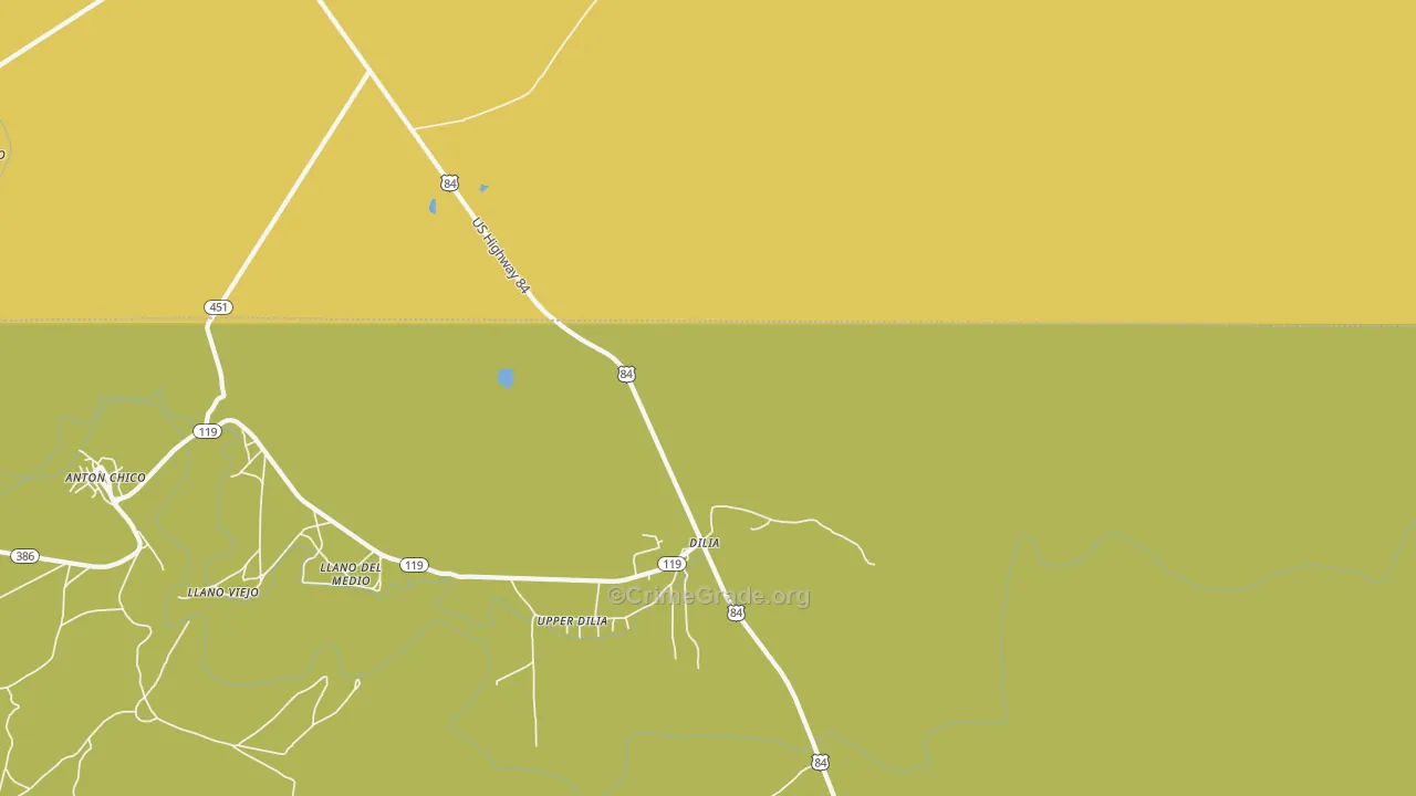 Upper Dilia, NM Map of Theft Rates