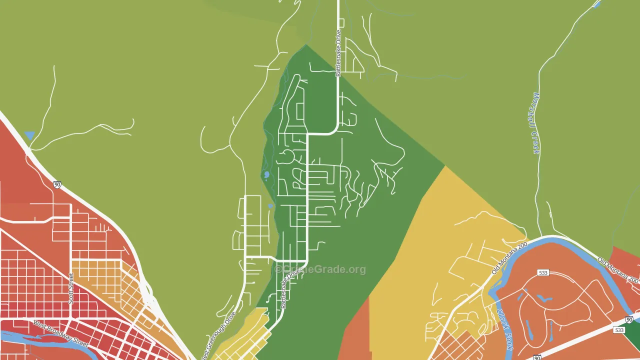 Upper Rattlesnake, Missoula, MT Map of Theft Rates