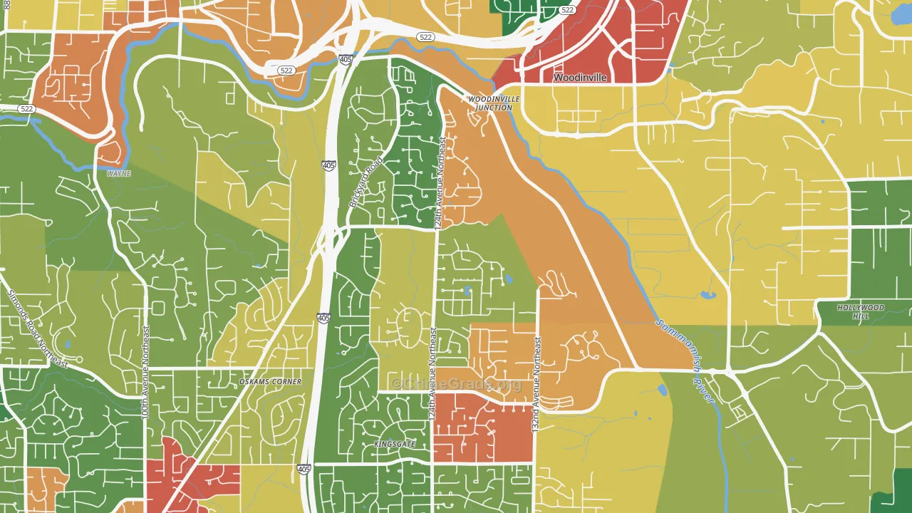 Upper West Ridge, Woodinville, WA Map of Theft Rates