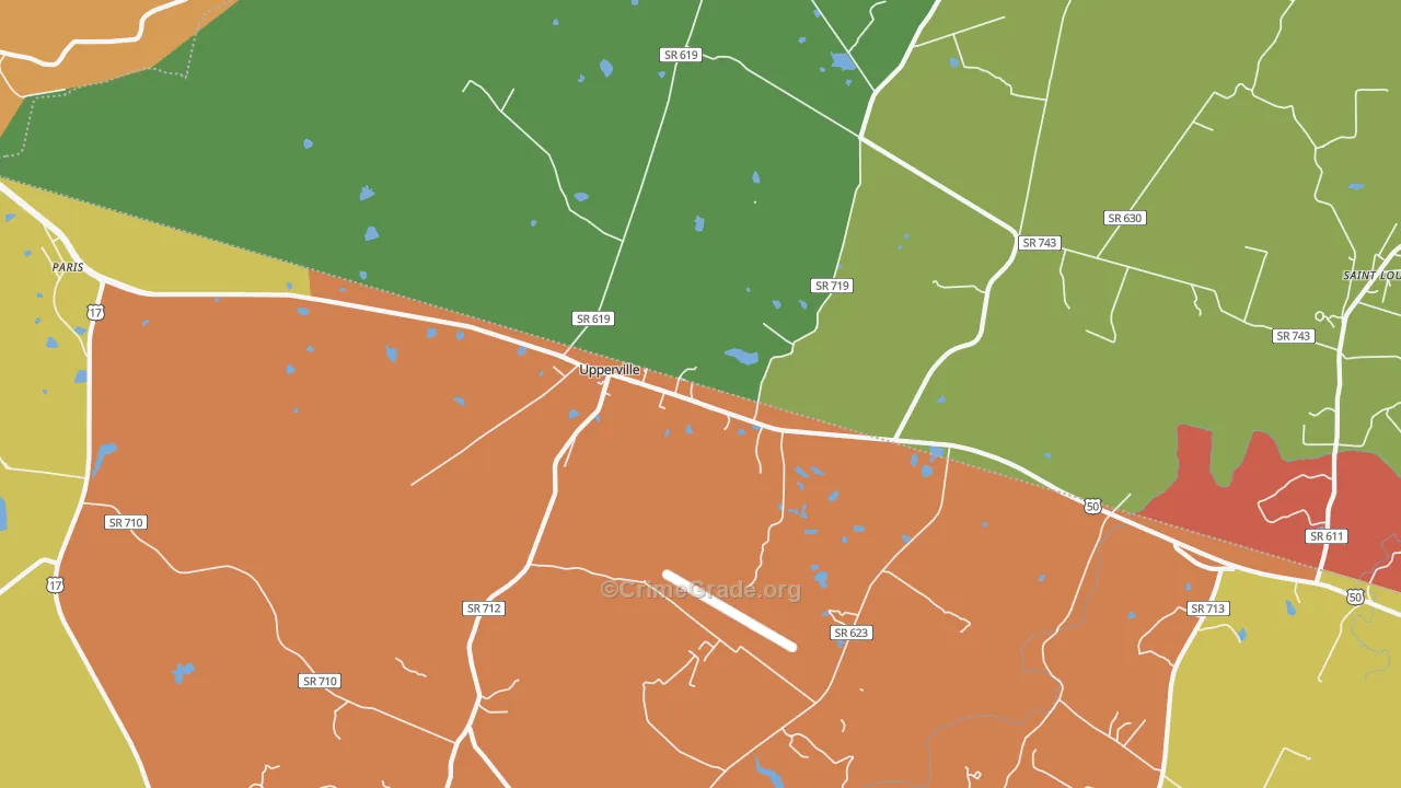 Upperville, VA Map of Theft Rates