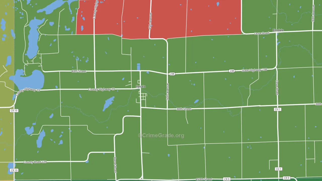 Upsala, MN Map of Theft Rates