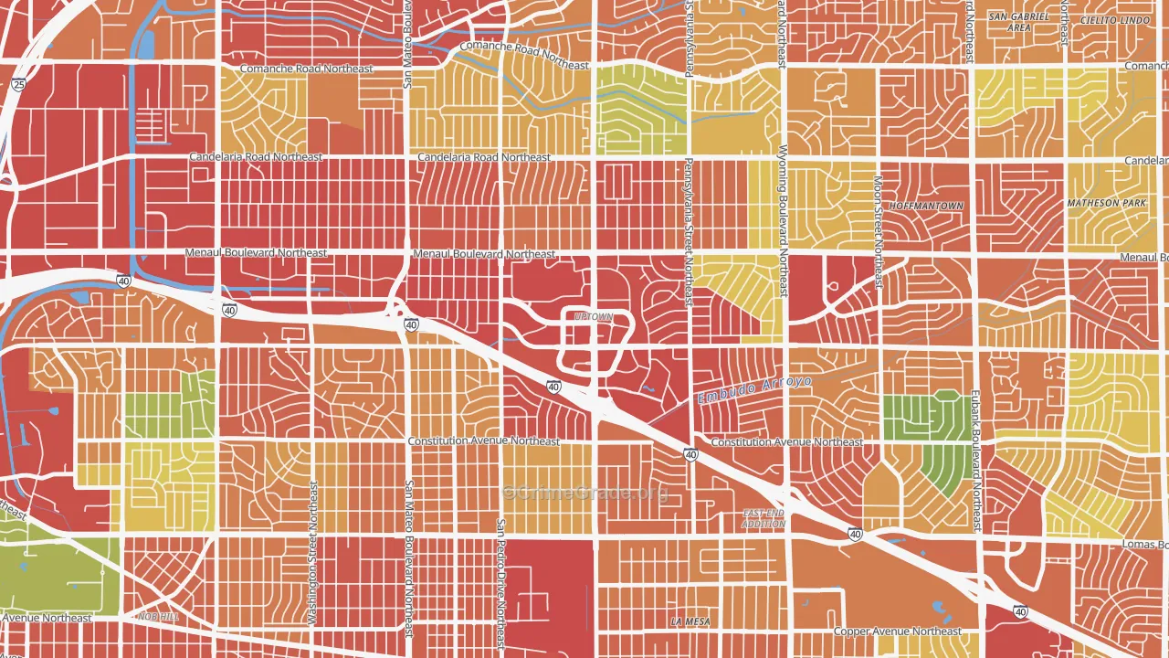 Uptown, Albuquerque, NM Map of Theft Rates