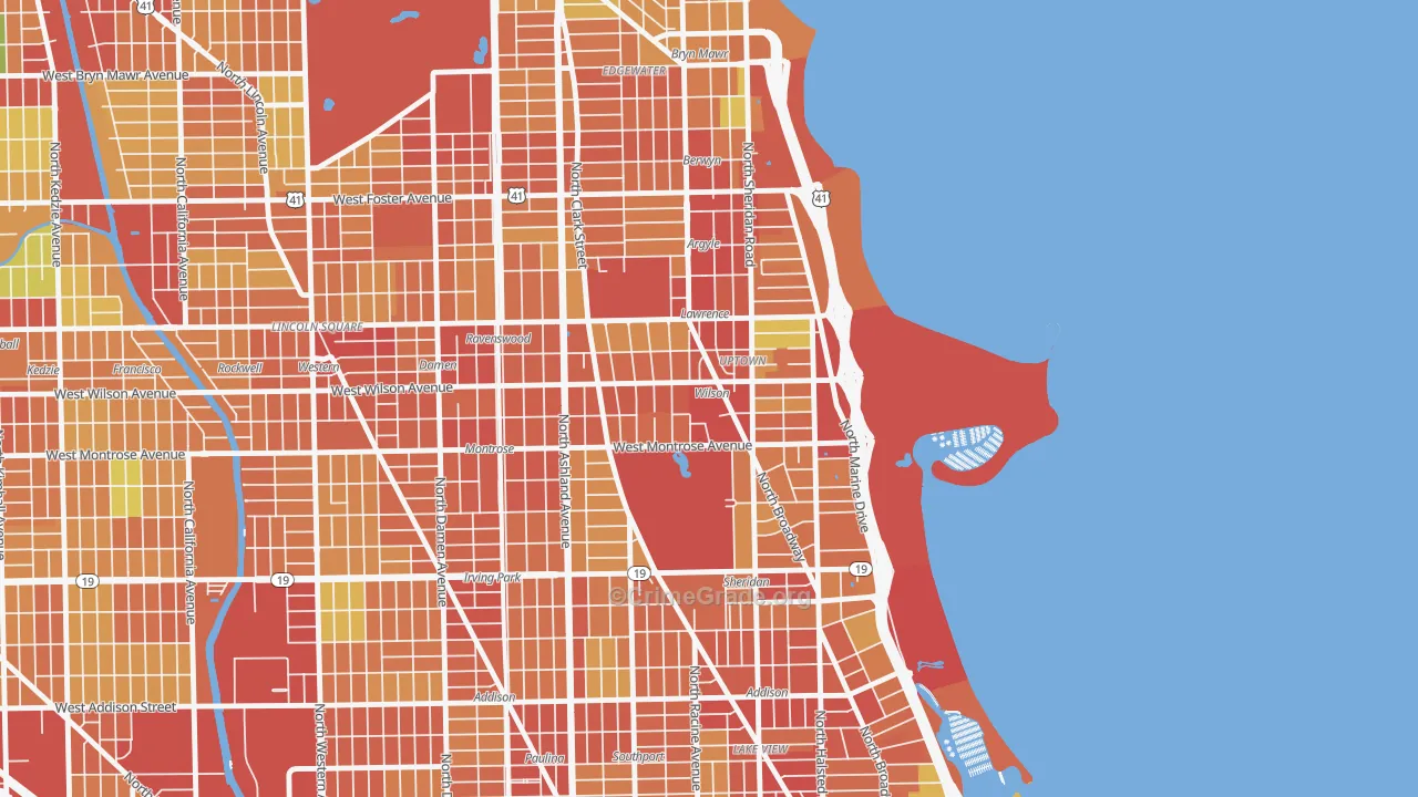 Uptown, Chicago, IL Map of Theft Rates