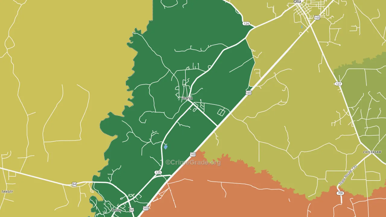 Urania, LA Map of Theft Rates