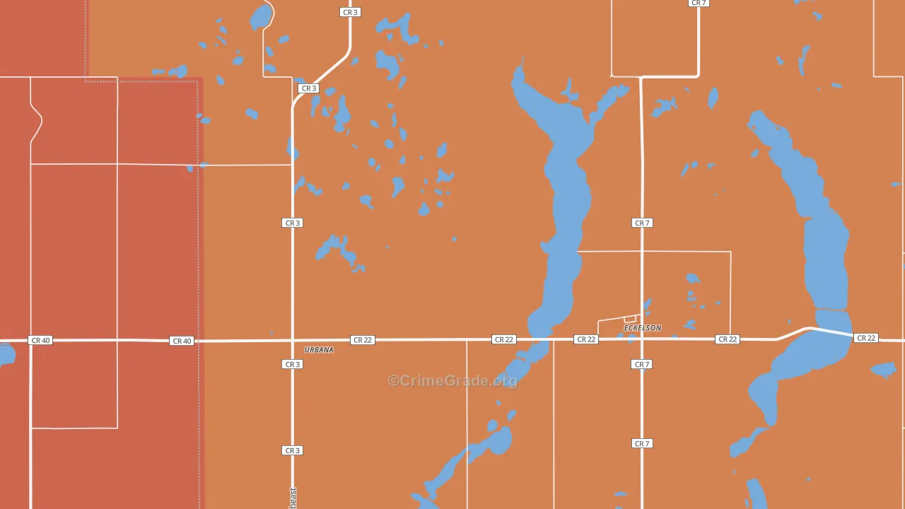 Urbana, ND Map of Theft Rates