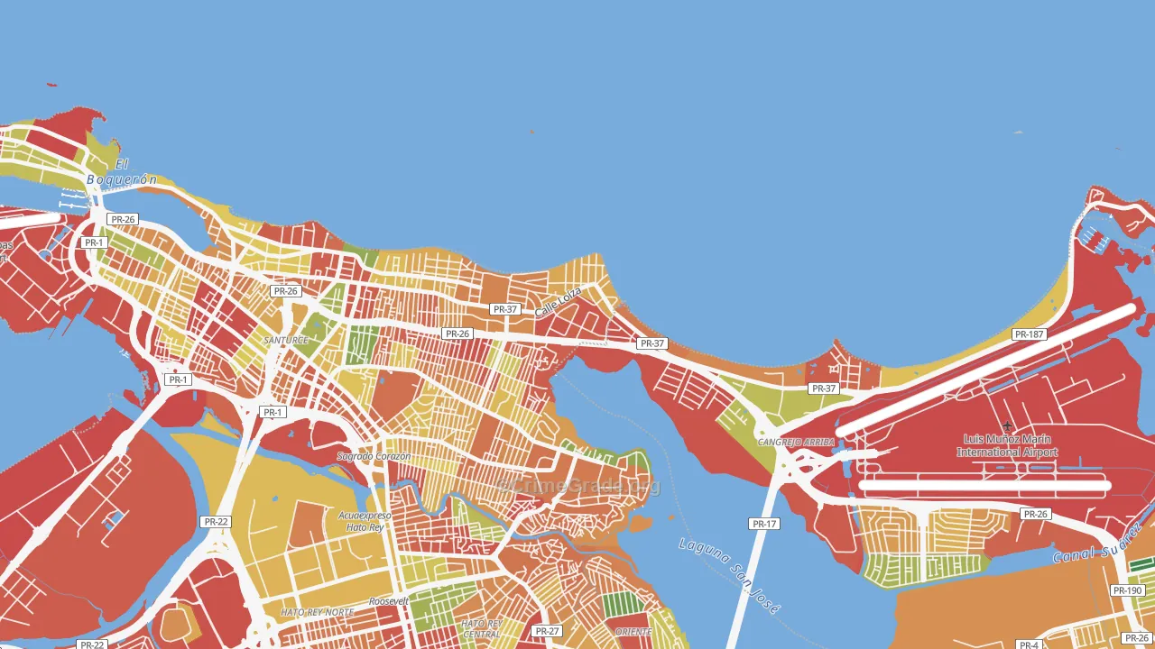 Urbanizacion Atlantic View, San Juan, PR Map of Theft Rates