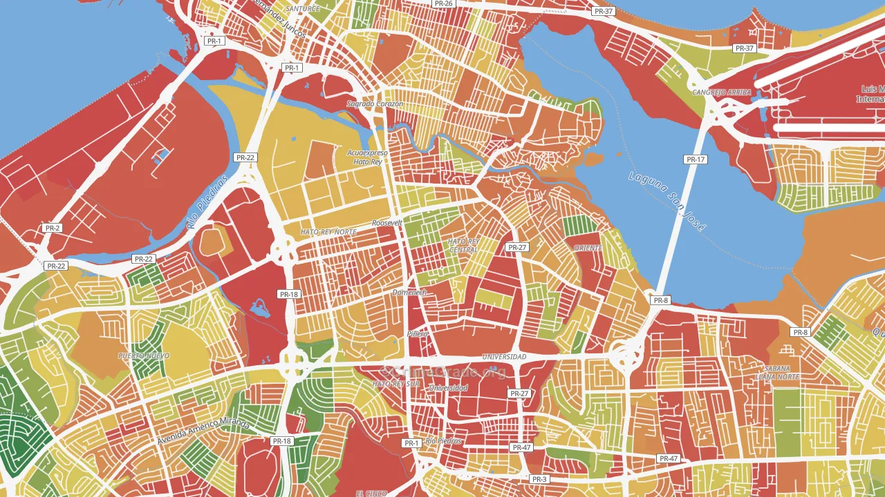 Urbanizacion Floral Park, San Juan, PR Map of Theft Rates