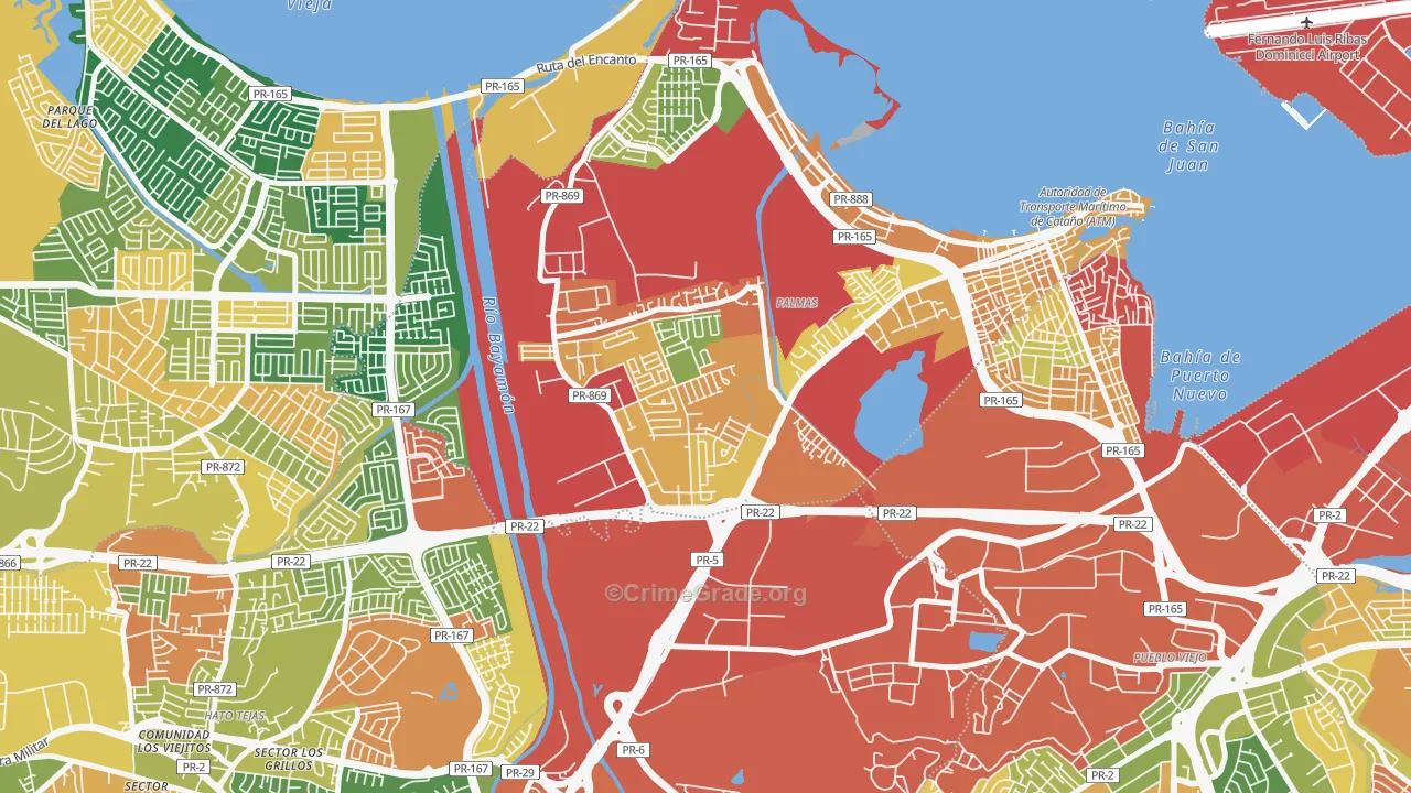 Urbanizacion Las Vegas, Catano, PR Map of Theft Rates