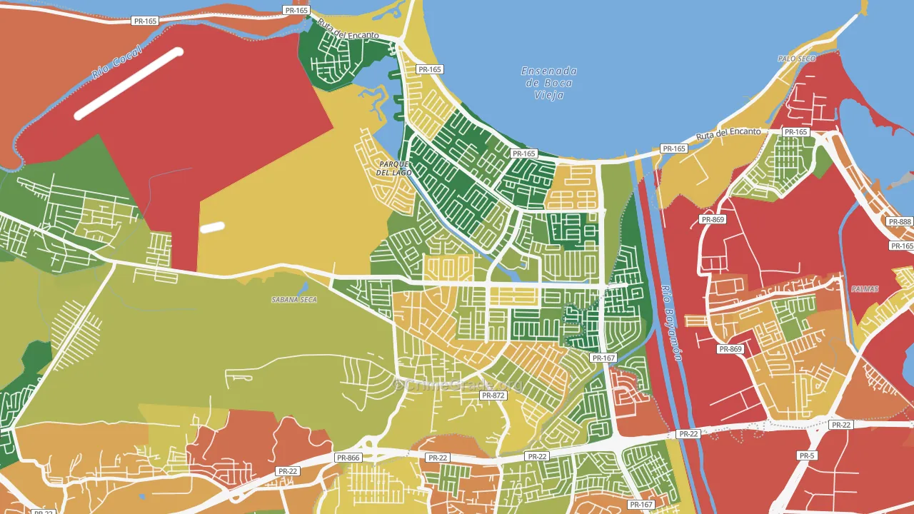 Urbanizacion Levittown Lakes, Toa Baja, PR Map of Theft Rates