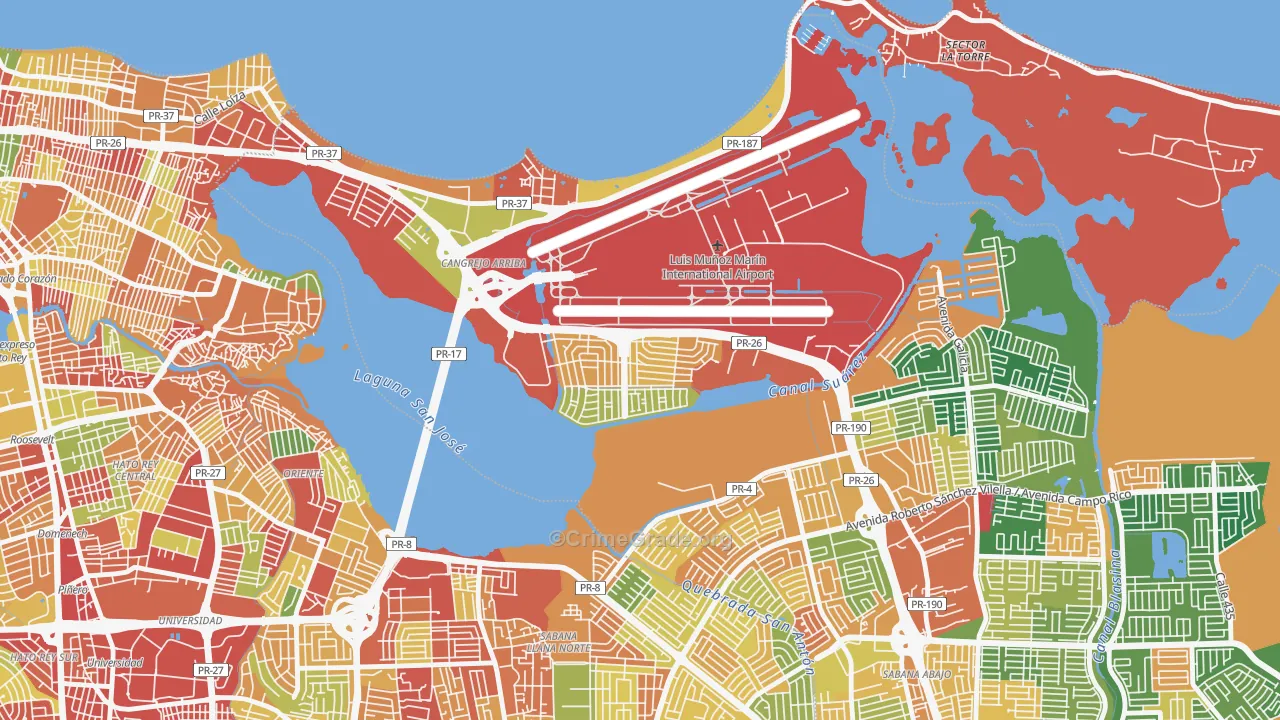 Urbanizacion Los Angeles, Carolina, PR Map of Theft Rates