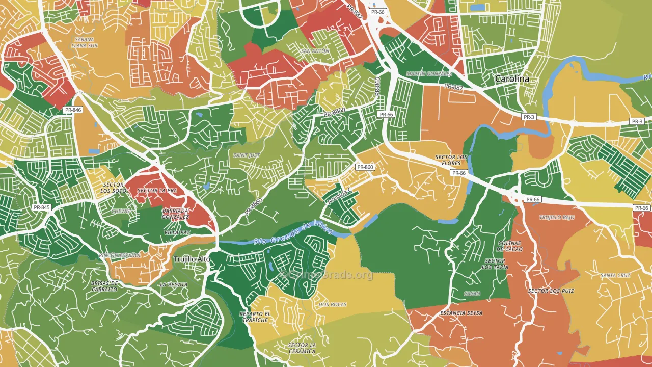 Urbanizacion Metropolis, Carolina, PR Map of Theft Rates