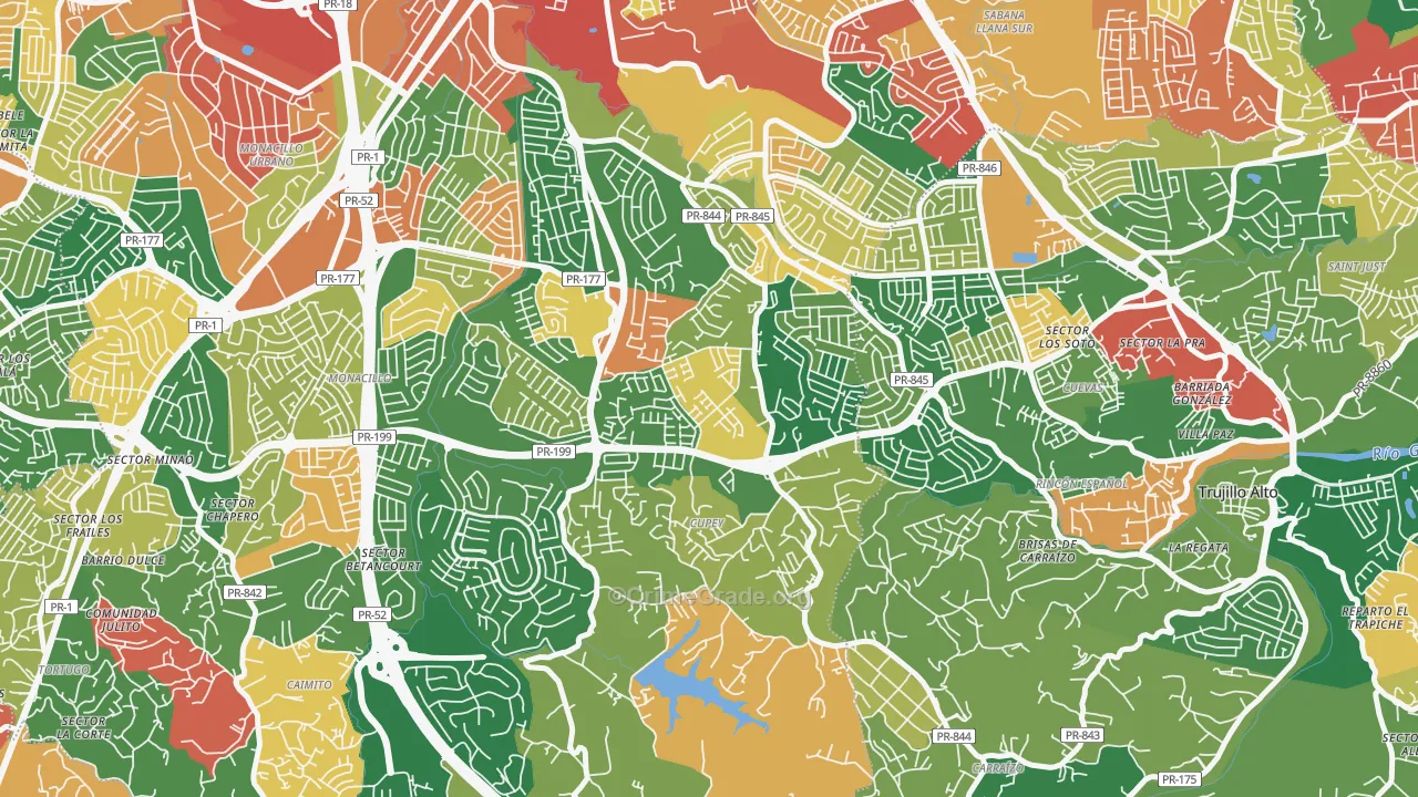 Urbanizacion Rivieras de Cupey, San Juan, PR Map of Theft Rates