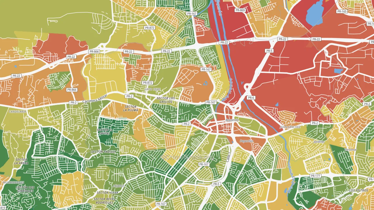 Urbanizacion Sierra Bayamon, Bayamon, PR Map of Theft Rates
