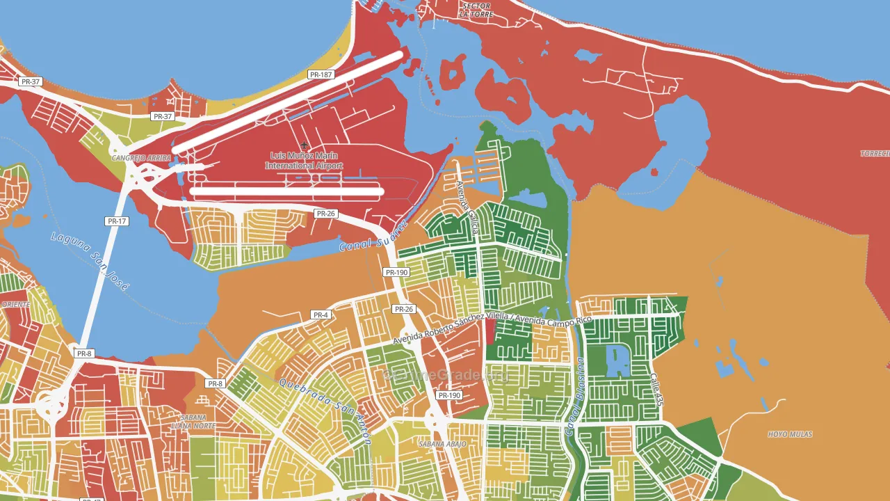 Urbanizacion Vistamar, Carolina, PR Map of Theft Rates