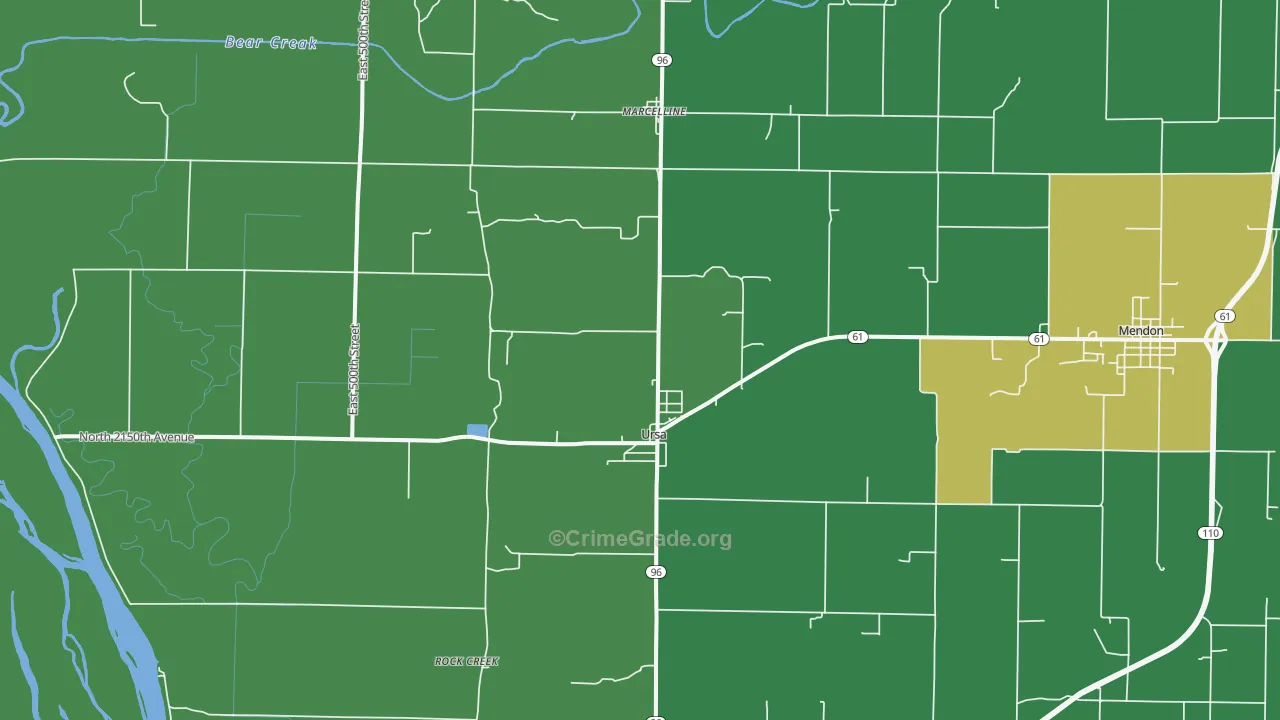Ursa, IL Map of Theft Rates