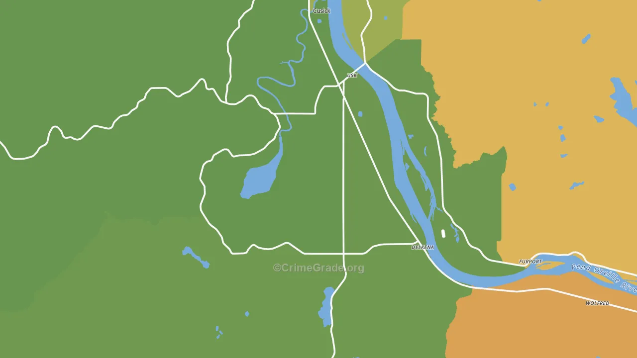 Usk, WA Map of Theft Rates