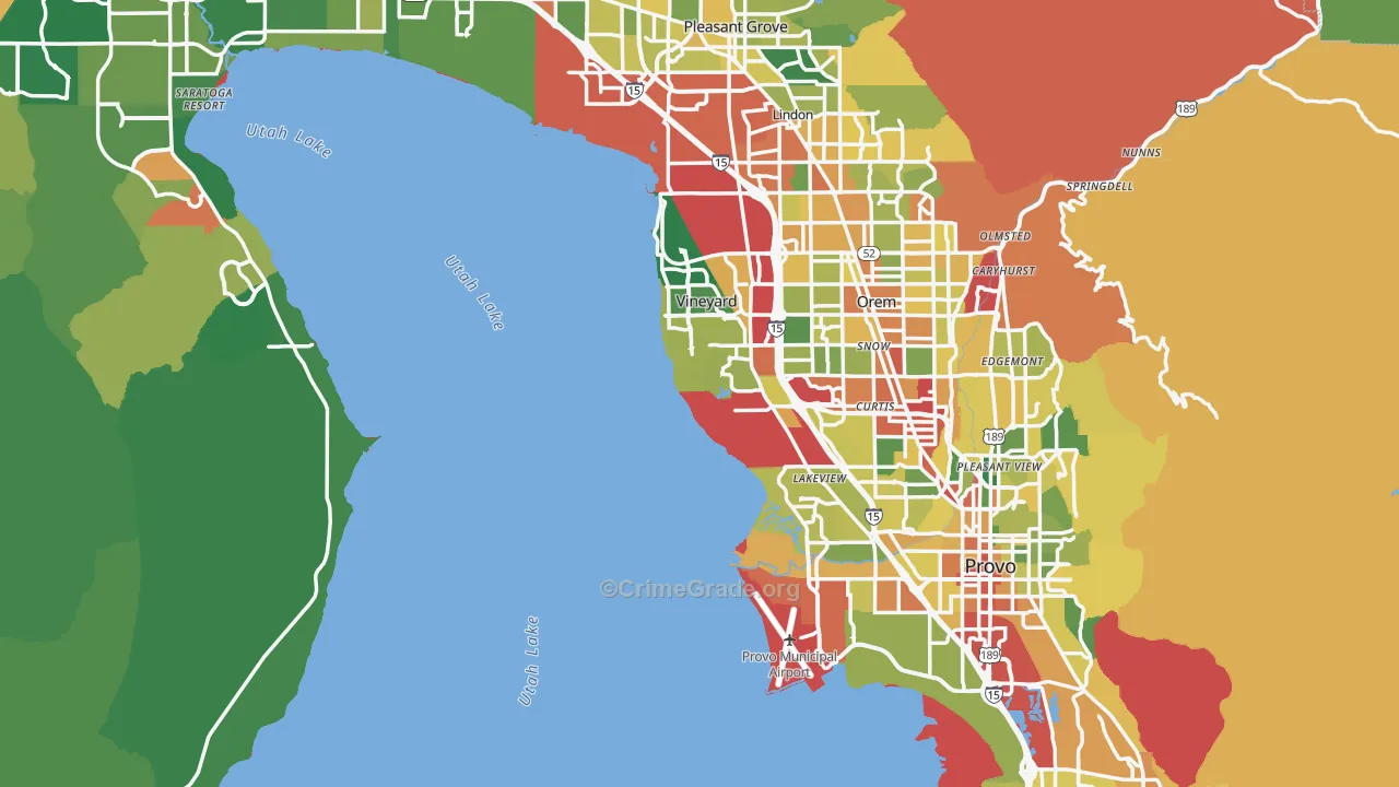 Utah County, UT Map of Theft Rates