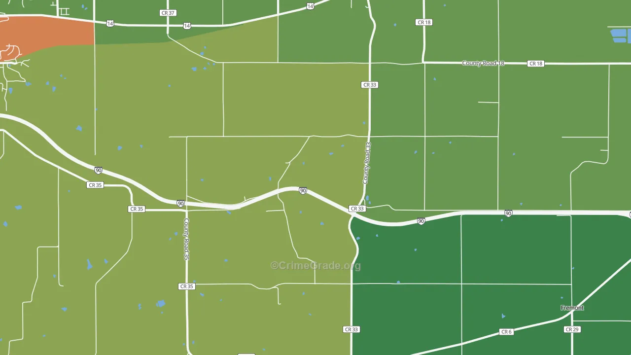 Utica, MN Map of Theft Rates