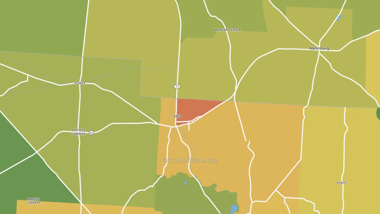 Utica, OH Map of Theft Rates