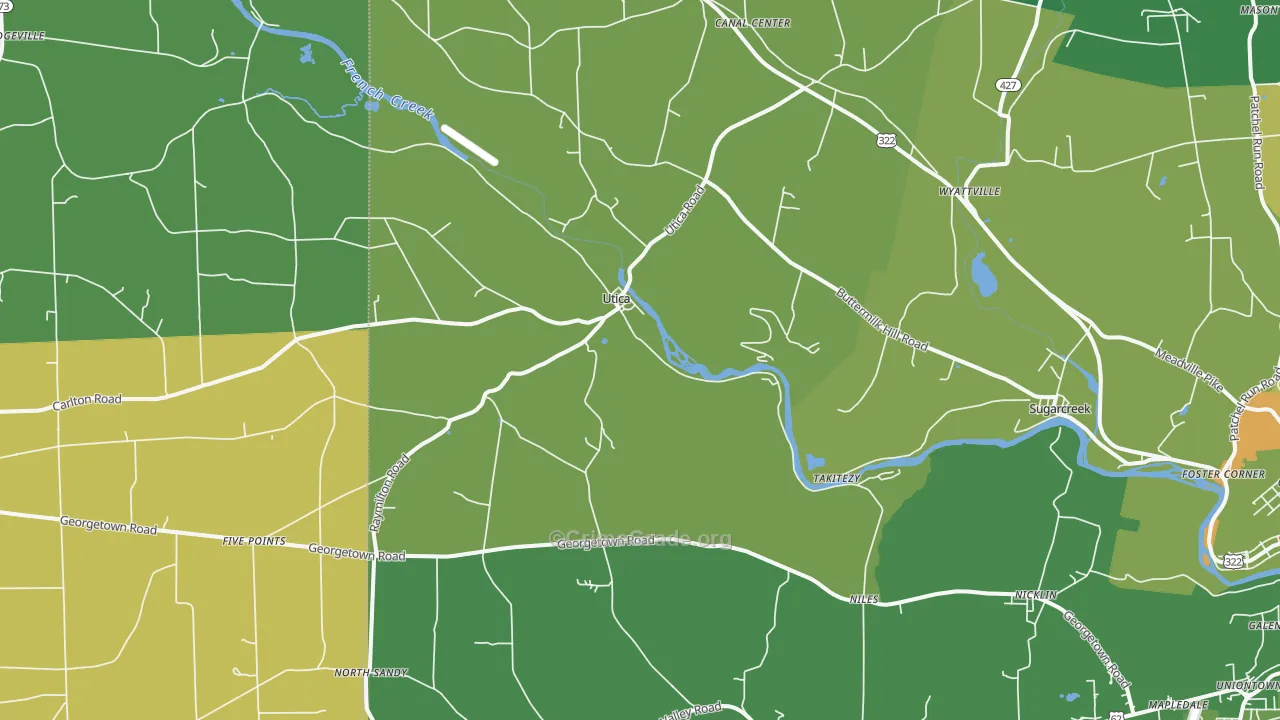 Utica, PA Map of Theft Rates