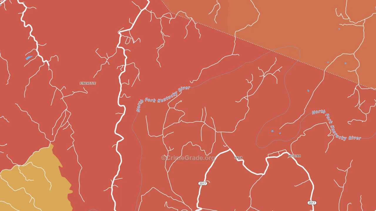 Vada, KY Map of Theft Rates