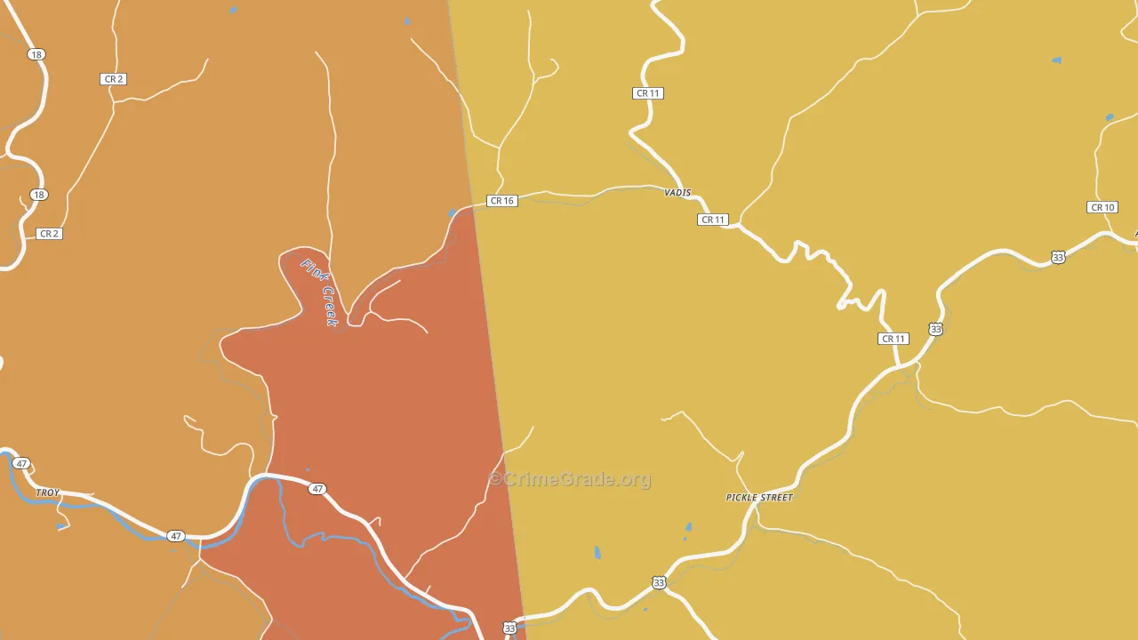 Vadis, WV Map of Theft Rates