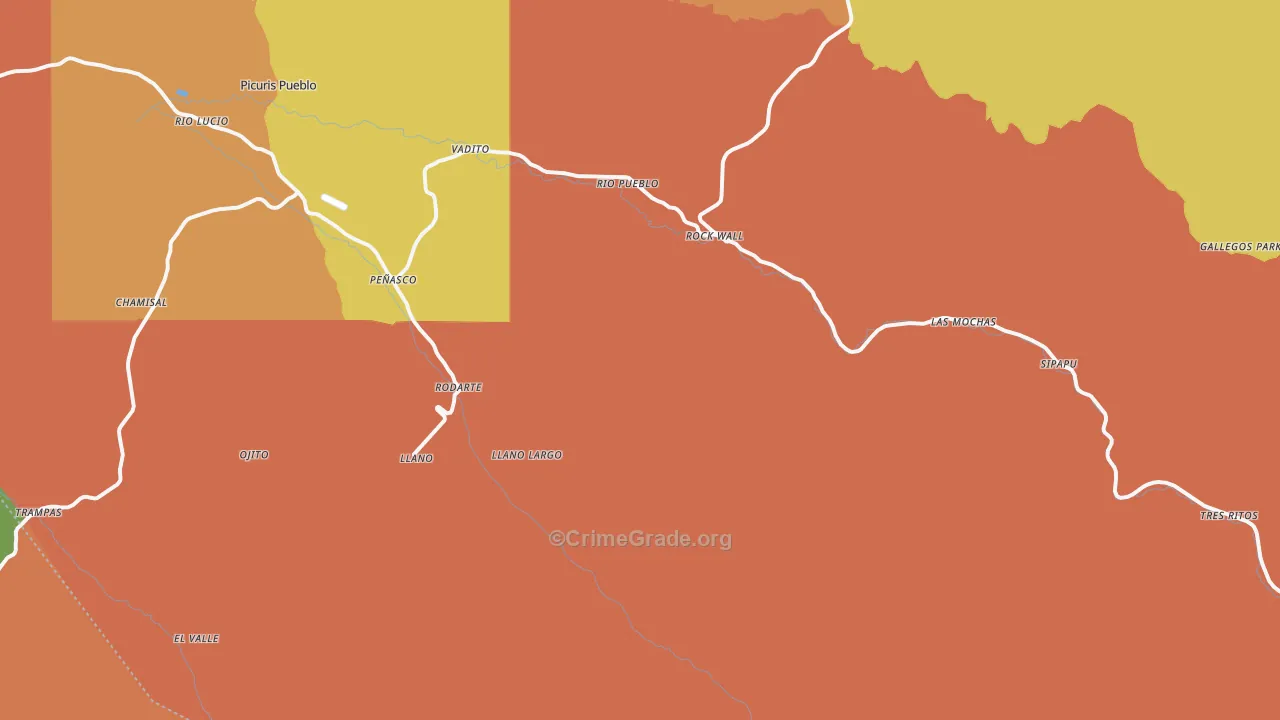 Vadito, NM Map of Theft Rates