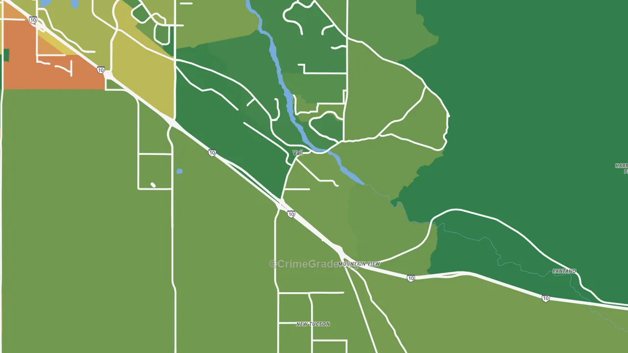Vail, AZ Map of Theft Rates