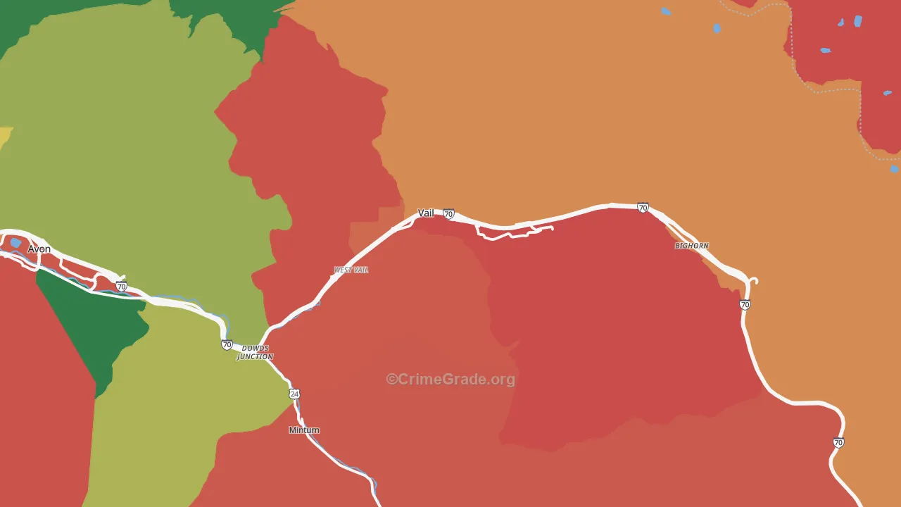 Vail, CO Map of Theft Rates