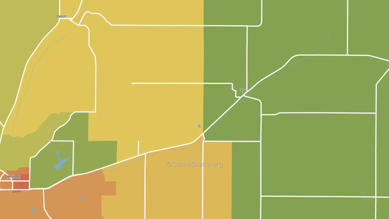 Vail, IA Map of Theft Rates