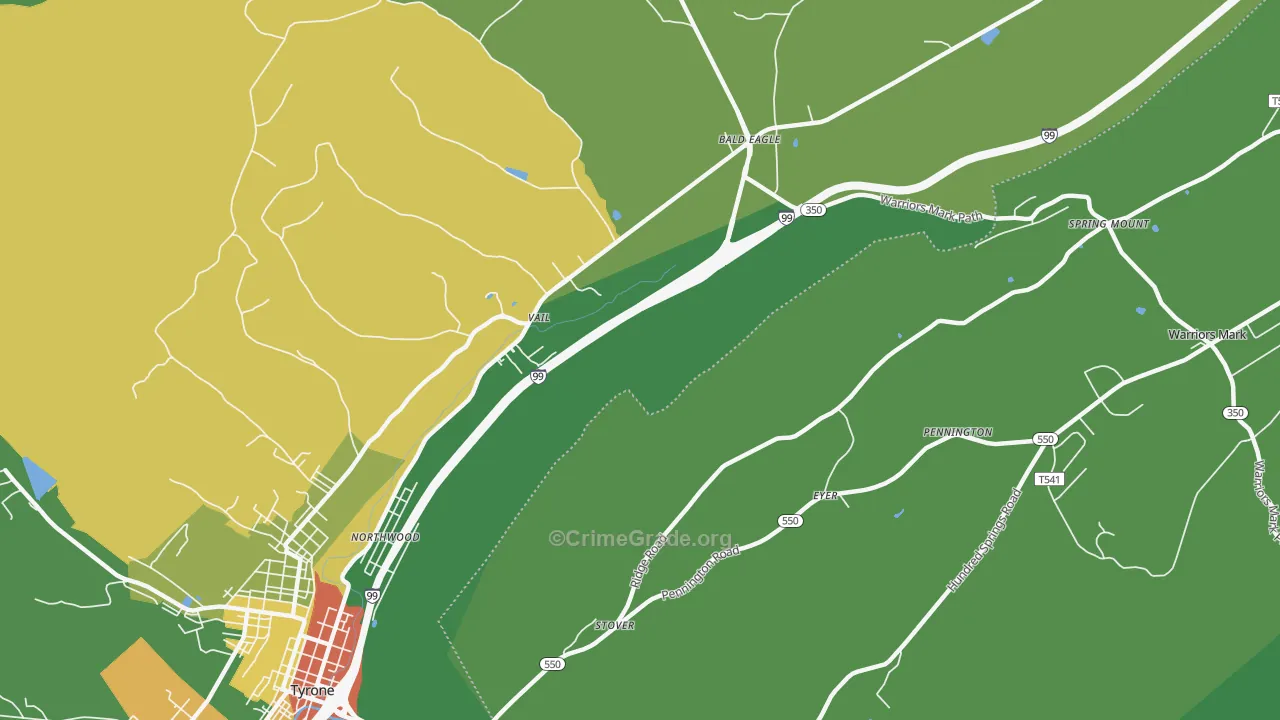 Vail, PA Map of Theft Rates