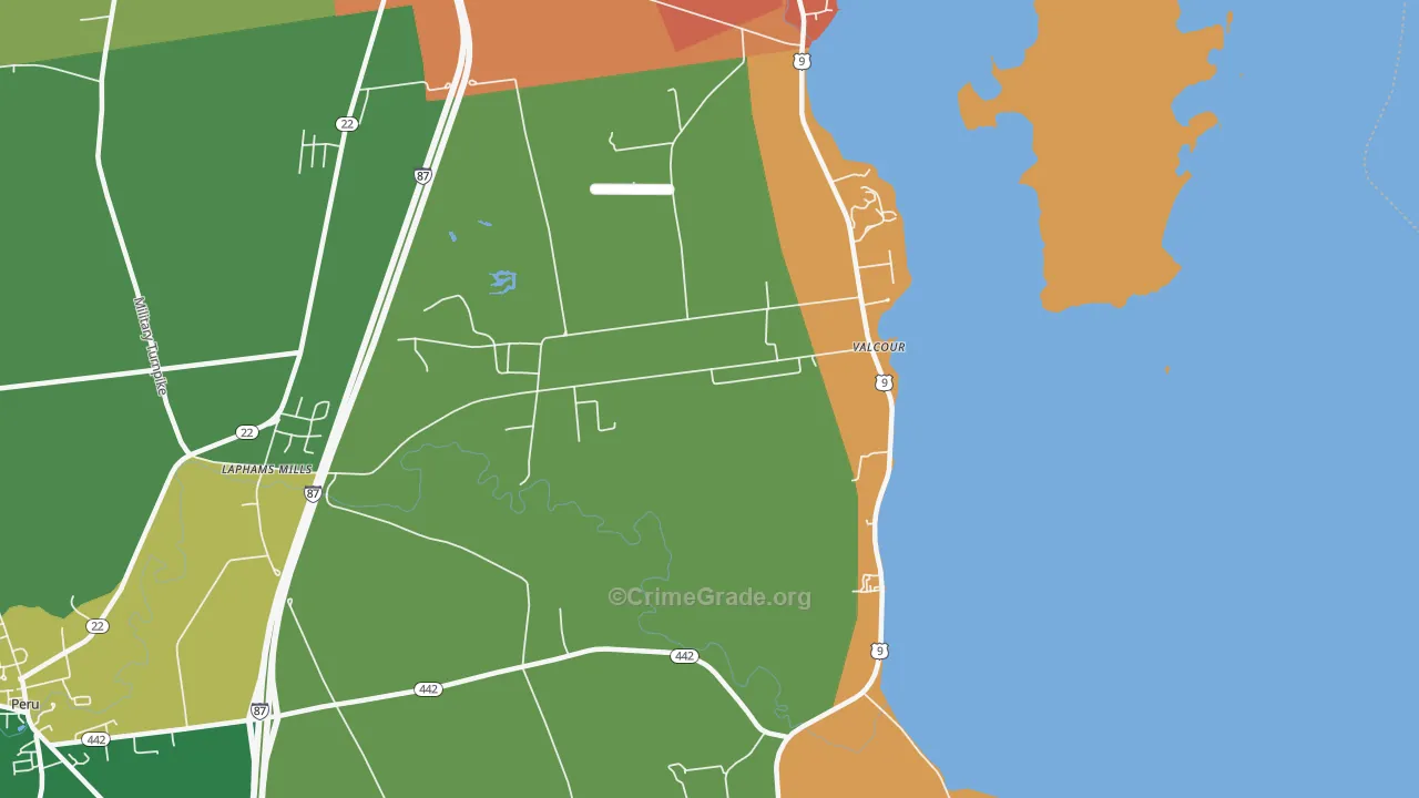 Valcour, NY Map of Theft Rates